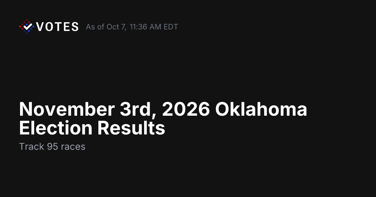 November 3rd, 2026 Oklahoma Election Results | DDHQ