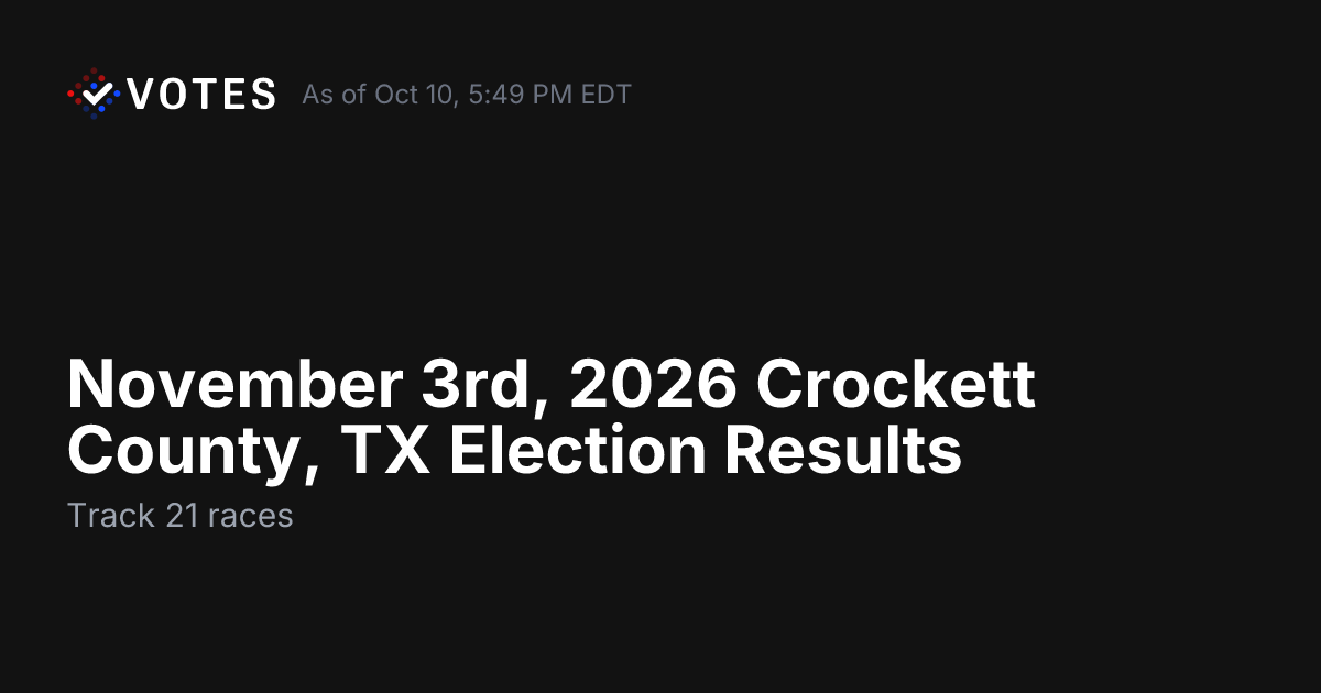 November 3rd 2026 Crockett County TX Election Results DDHQ