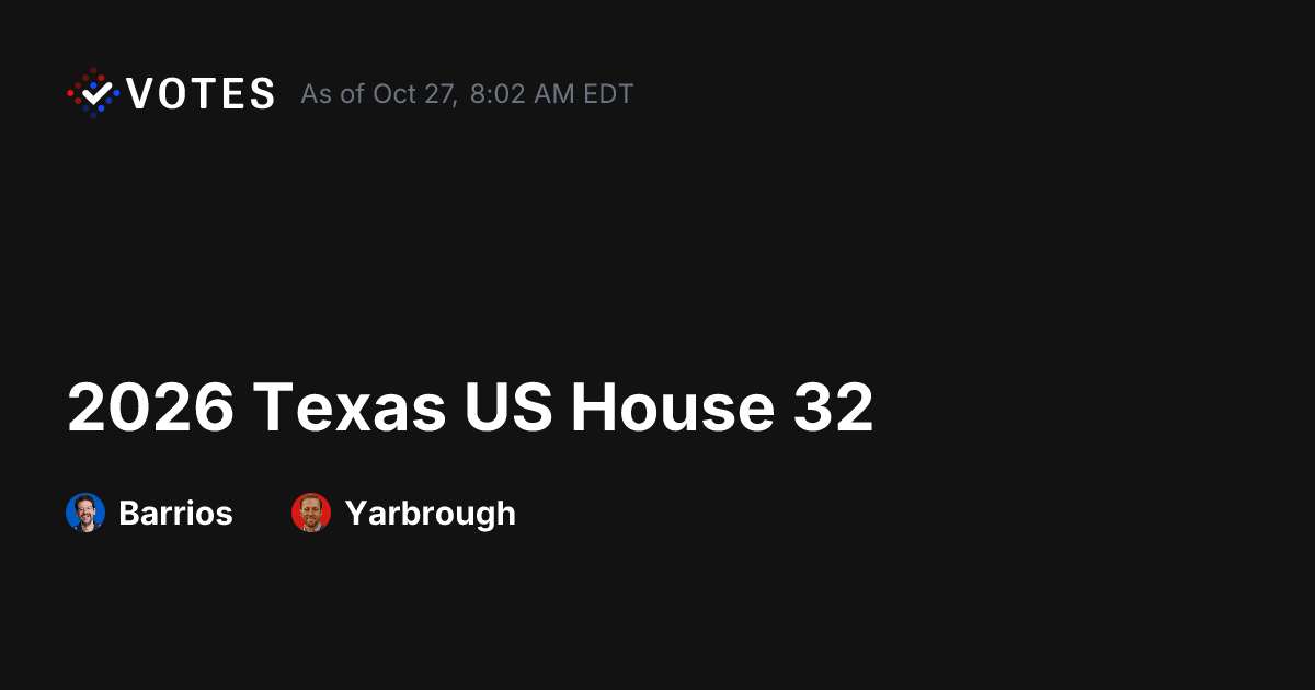 2026 Texas US House 32 General Election Early Voting | DDHQ