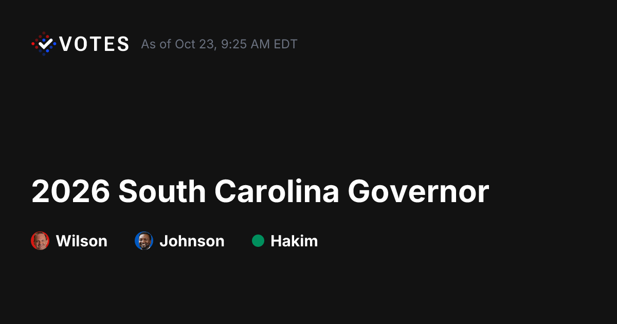 2026 South Carolina Governor General Election Early Voting | DDHQ