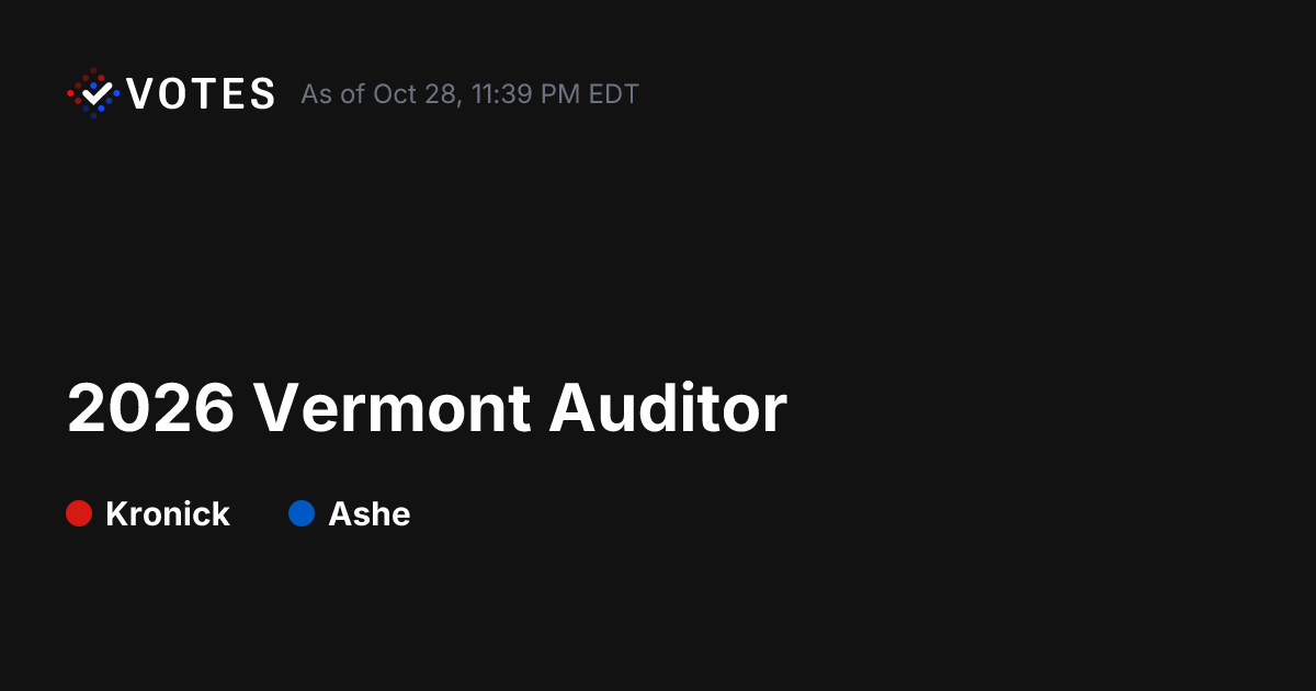 2026 Vermont Auditor Live Election Results | DDHQ