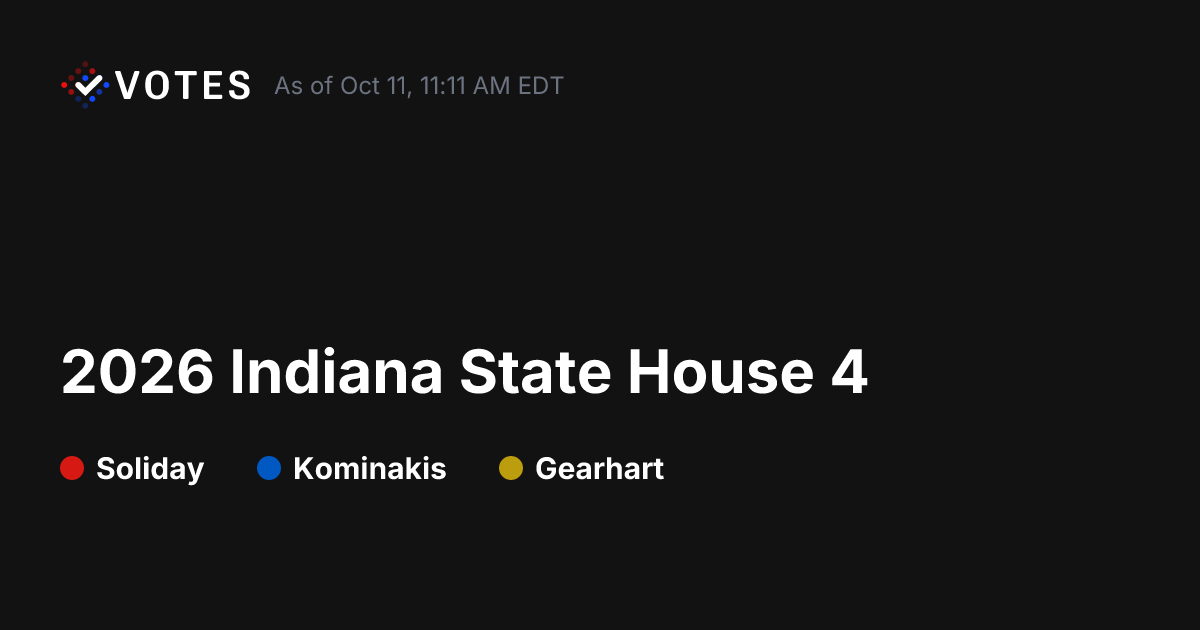 2026 Indiana State House 4 General Election Vote History | DDHQ