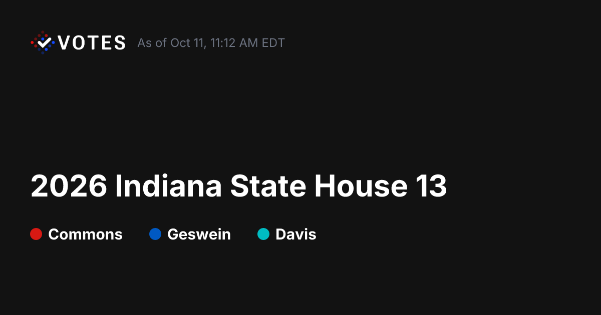 2026 Indiana State House 13 General Election Results | DDHQ