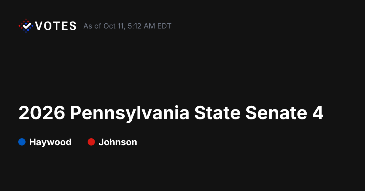 2026 Pennsylvania State Senate 4 General Election Results | DDHQ