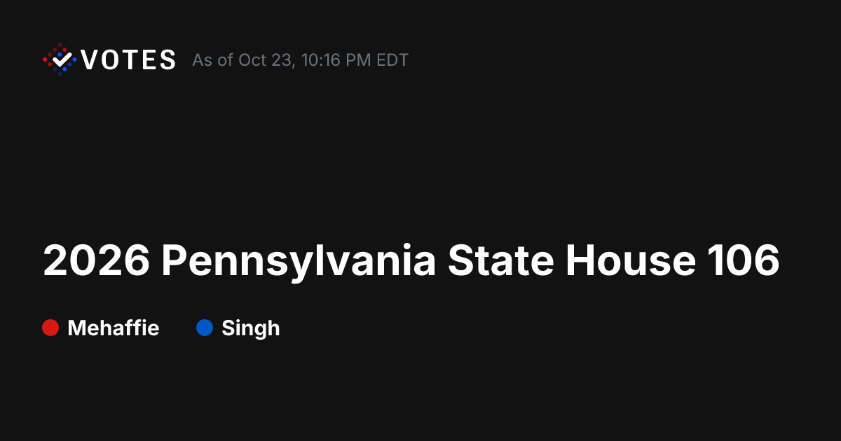 2026 Pennsylvania State House 106 General Election Results | DDHQ