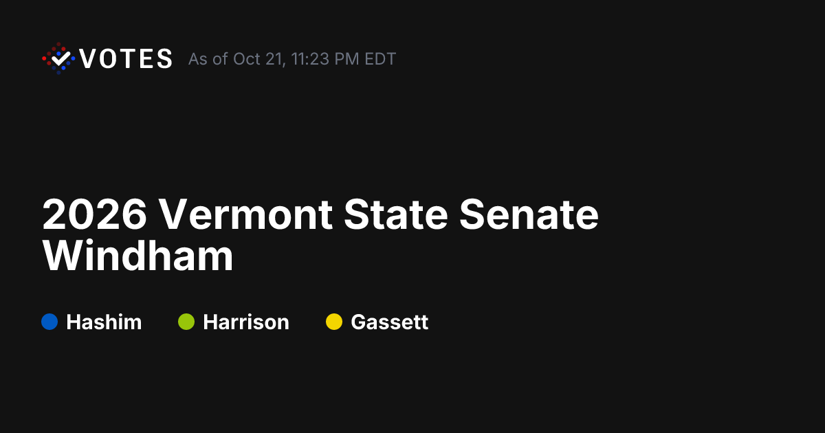 2026 Vermont State Senate Windham General Election Results | DDHQ