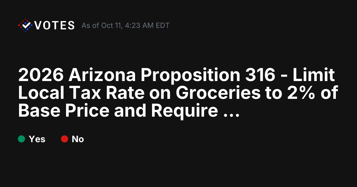 2026 Arizona Proposition 316 - Limit Local Tax Rate on Groceries to 2% ...