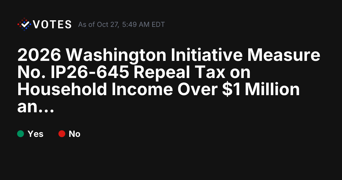 2026 WA Initiative Measure No. IP26-645 Repeal Tax on Household Income ...