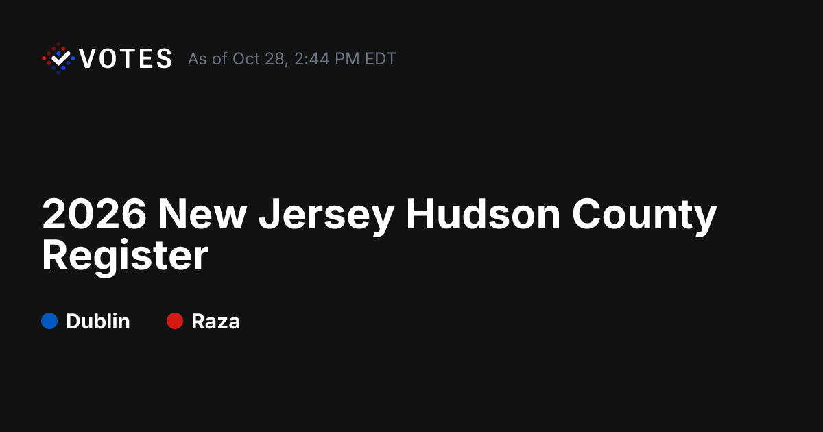 2026 NJ Hudson County Register General Election Results | DDHQ