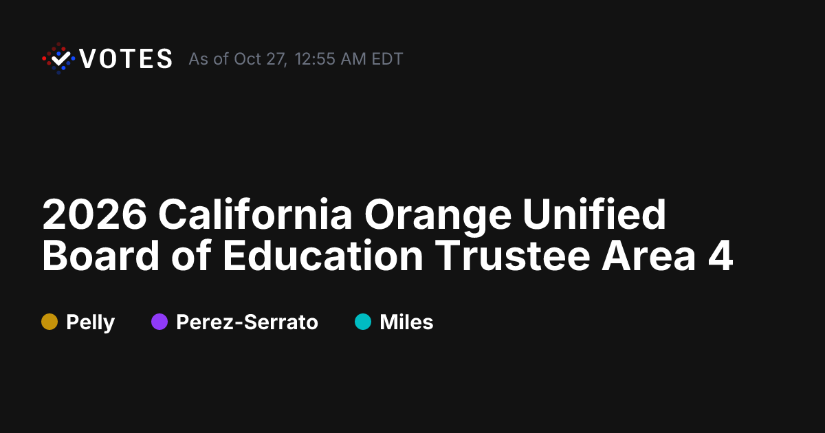 2026 CA Orange Unified Board of Education Trustee Area 4 General ...