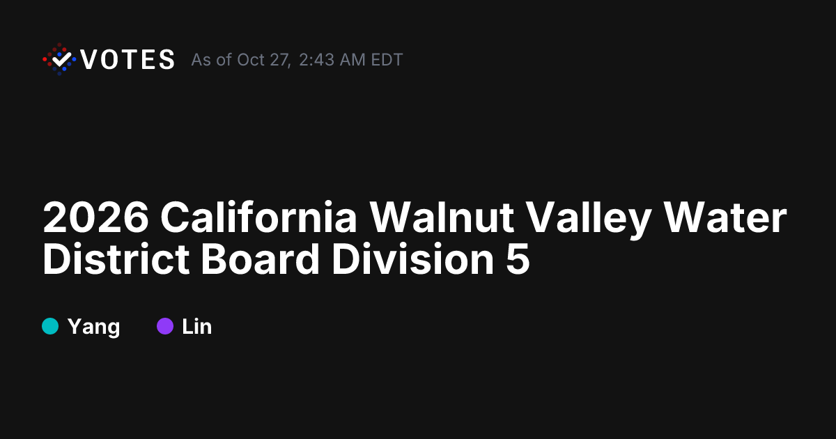 2026 CA Walnut Valley Water District Board Division 5 Special General ...