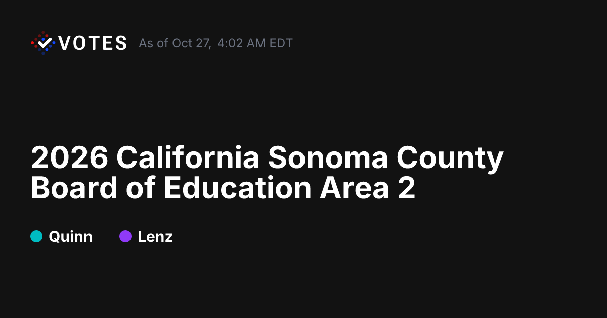 2026 CA Sonoma County Board of Education Area 2 General Election ...