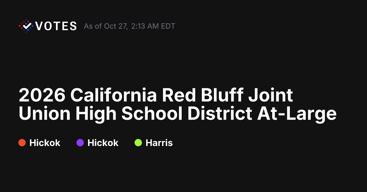 2026 CA Red Bluff Joint Union High School District At-Large General ...