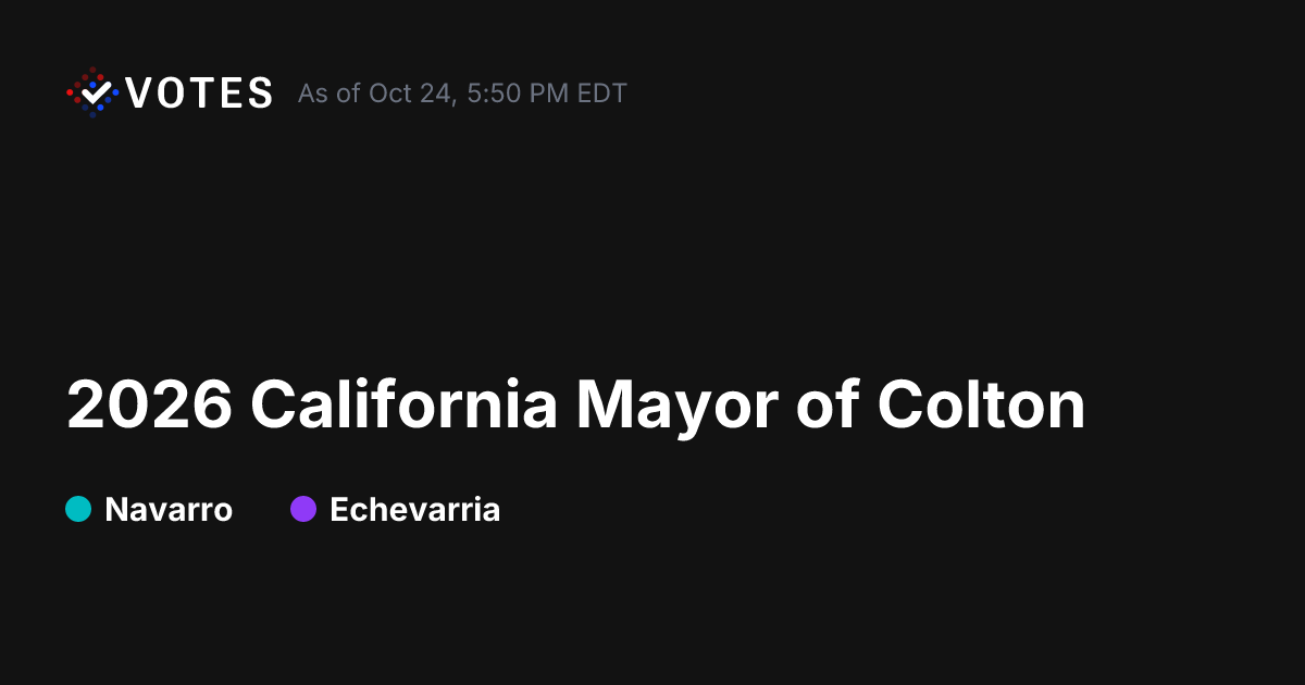 2026 California Mayor of Colton General Election Vote History | DDHQ
