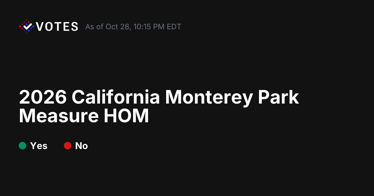 2026 California Monterey Park Measure HOM Results | DDHQ
